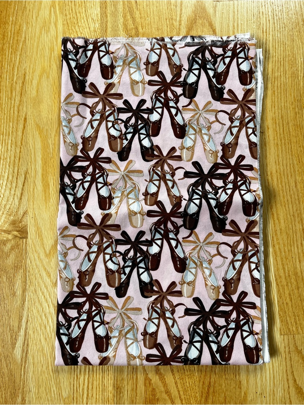 1 7/8 yards 100% Cotton Fabric With Ballet Shoes by David Textiles
